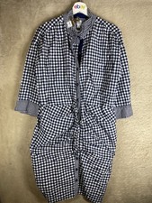 GAP Casual Shirts Dresses Size L Womens Navy White Checked Long Sleeve
