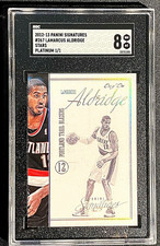 SGC 8 NM/MT 1/1 PLATINUM STARS LAMARCUS ALDRIDGE 2012-13 PANINI SIGNATURES G3395