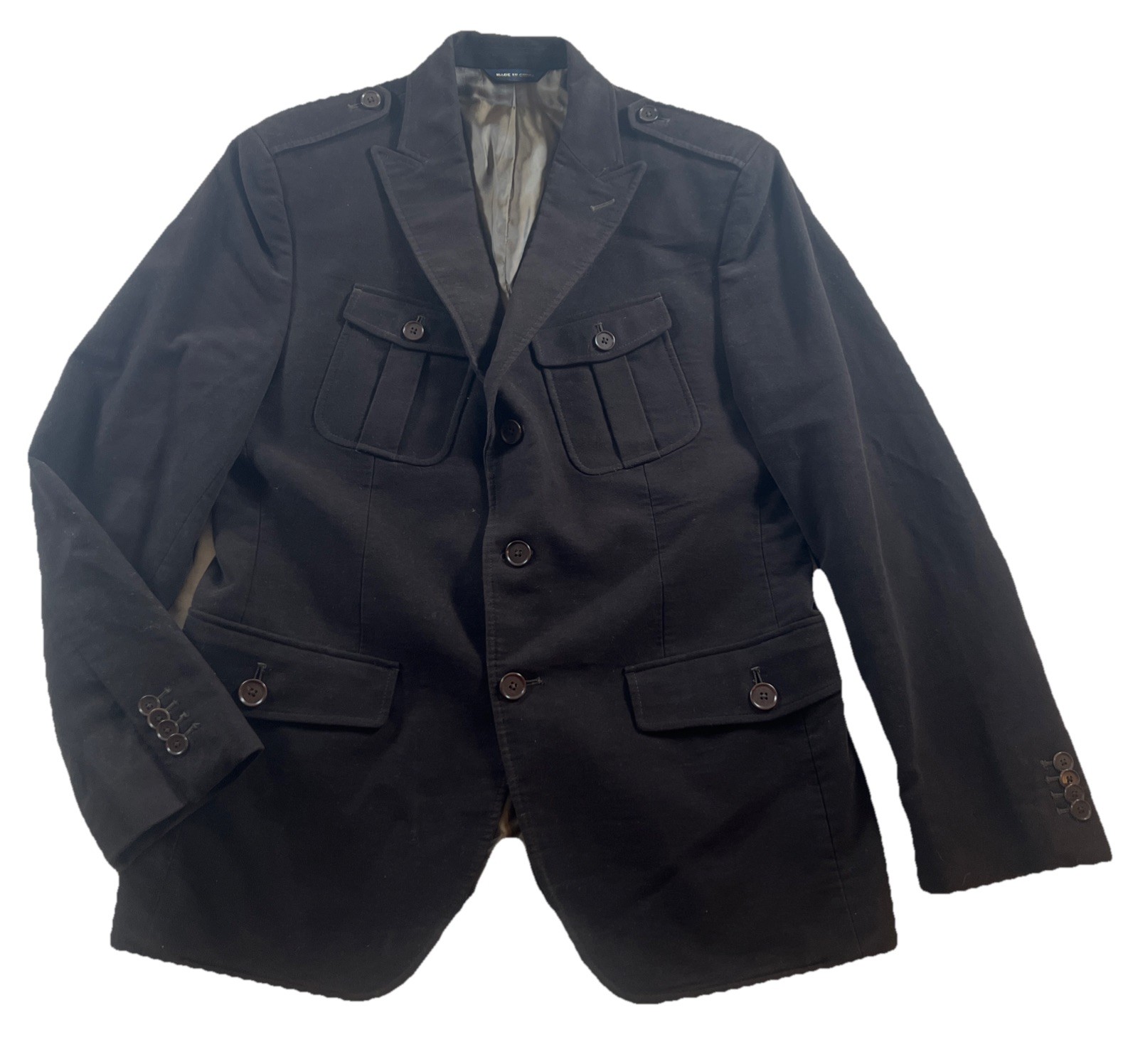 Banana Republic Moleskin Blazer Jacket Men's 40S Tailored Fit Brown Cotton