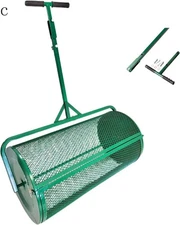 LANDZIE Lawn & Garden Spreaders - 36 Inch Heavy Duty Metal Mesh Basket Push