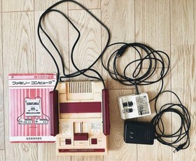 Nintendo Famicom Console & Controller Set with AC Adapter & Manuals