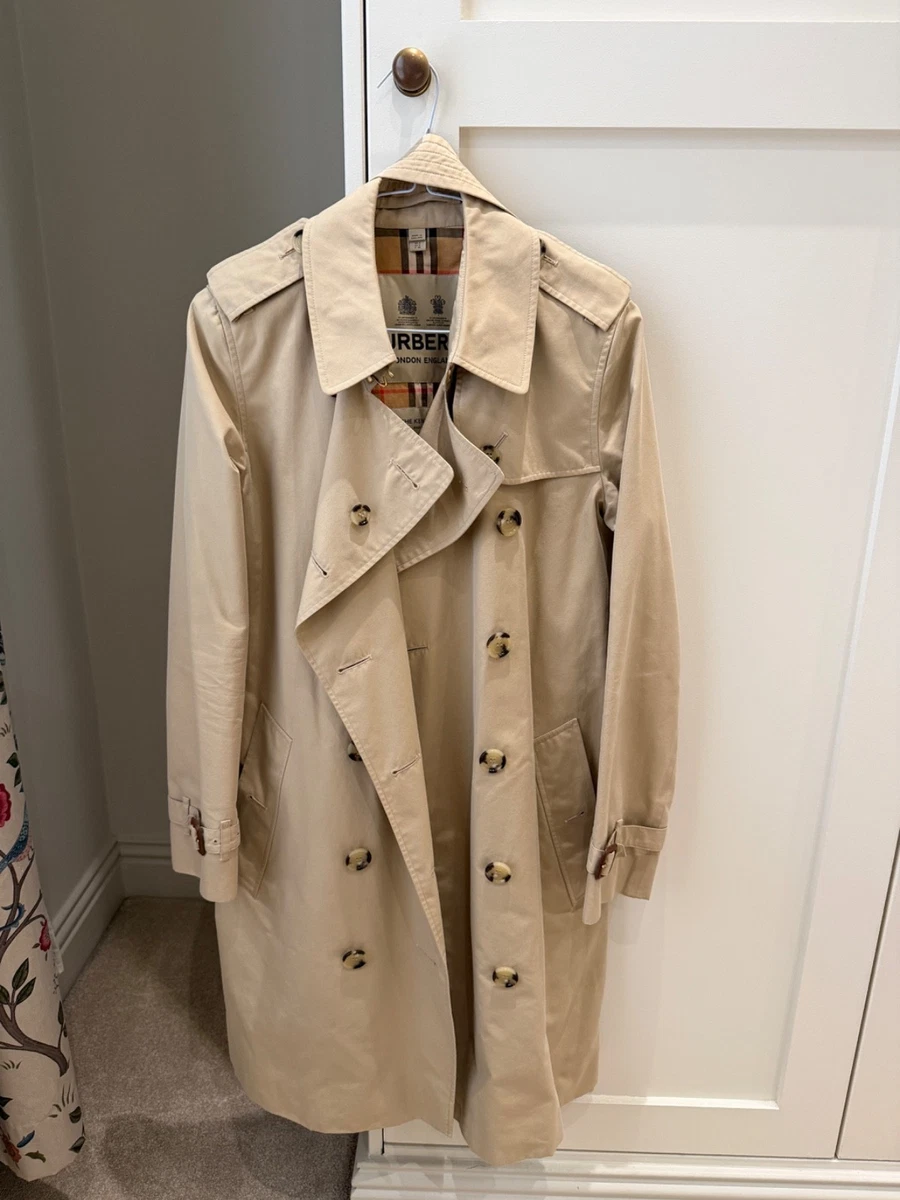 Gabardina larga Burberry Kensington Heritage hecha en miel en Inglaterra Reino Unido 6 EE. UU. 4