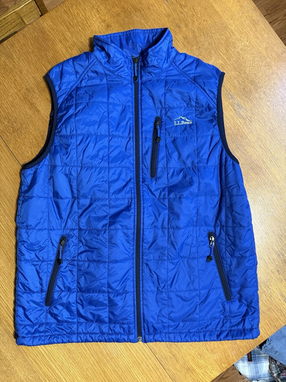 LL Bean Primaloft Mens Quilted Puffer Vest Full Zip Lightweight LT Tall Packaway