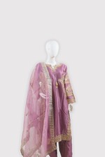 Elegant Plum Pakistani/Indian Embroidered stitched Eid/Wedding/Party/wear suit