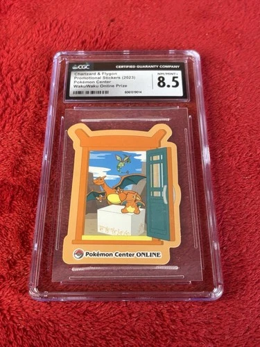 Cgc 8.5 Charizard And Flygon Wakuwaku Promo Sticker 2023 NM/mint +