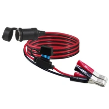 12V Cigarette Lighter Socket to Alligator Clip Charger Extension Cord 3FT