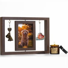 Dog Memorial Picture Frame As Pet Memorial Gifts - Rotating Wooden Frame for ...