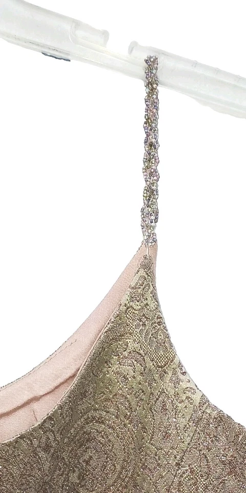 Maggy London брюки верхний костюм 4 бежевый розовый зеленый свадьбы бисером вечер парчи S - Изображение 4 из 4