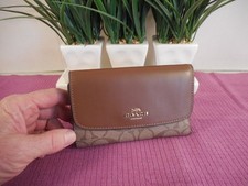 Coach Signature Envelope Medium Wallet Khaki/Brown PVC Pleather LOOK CEK6