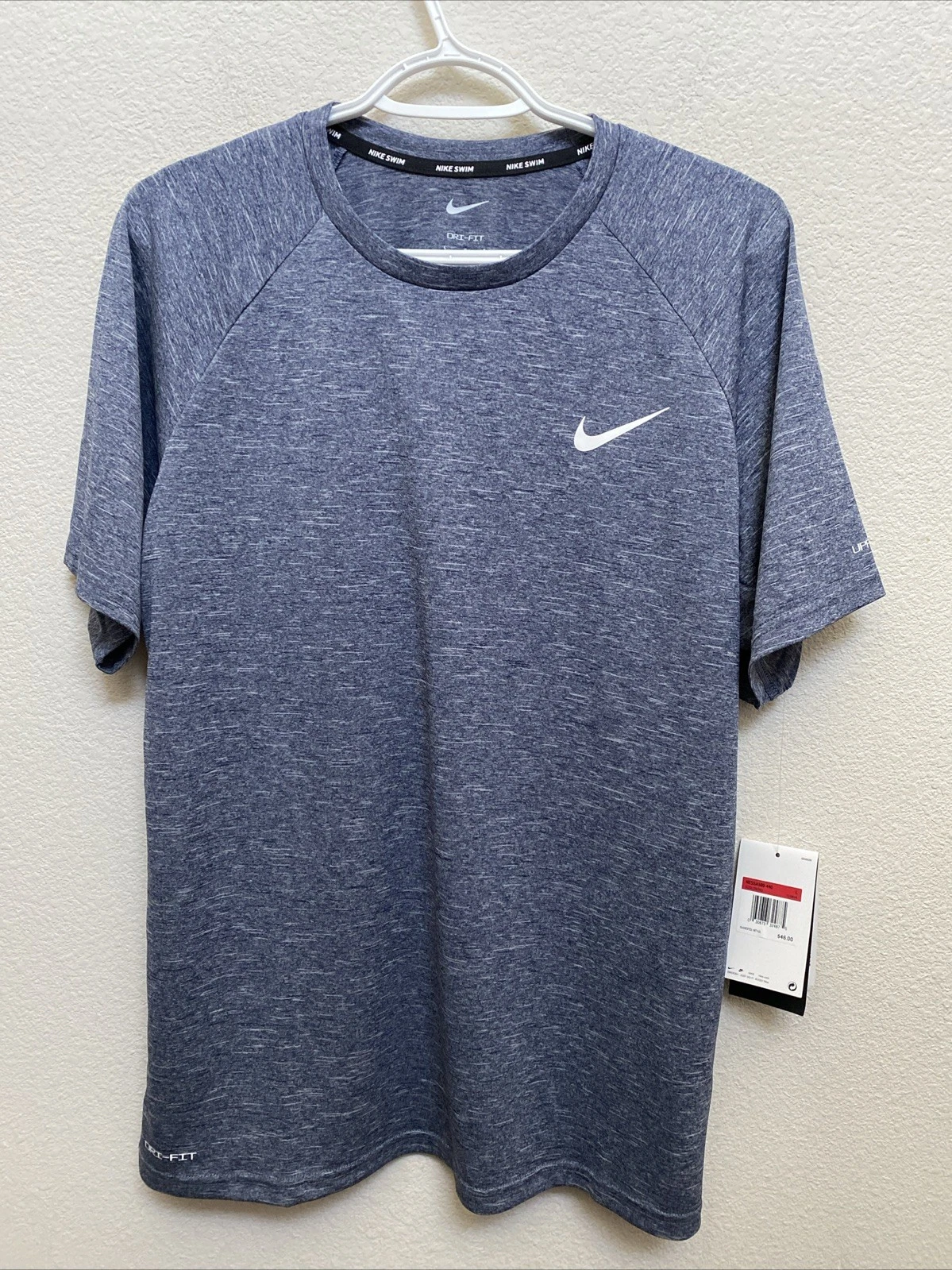 NEW Men's Nike Swim Dri-Fit Navy T-Shirt Sun Protection UPF40+ NWT $46 Large