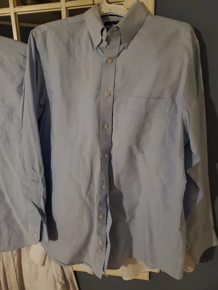 Lot Of 4 men's Long Sleeve Saddlebred Oxford Dress Shirts Size 16 1/2 (34/35) - Image 4 of 4