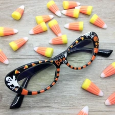 Halloween Reading Glasses, Hand Painted Readers, Holiday Eyeglasses