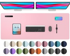 Leather Desk Pad Protector Office Desk Mat Large Mouse Pad Non-Slip PU Leathe...