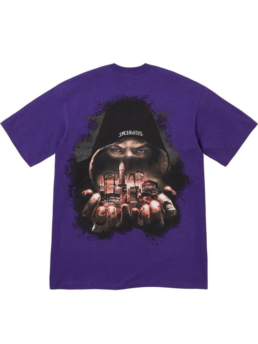 Supreme 23AW Fighter Tee Violet L Taille Free Supreme T shirt Violet Large