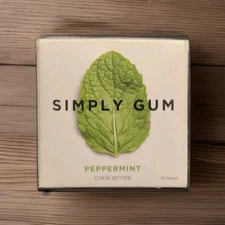 Chewing Gum, Peppermint, 15 Pieces CHEW BETTER - CERTIFIED VEGAN - SIMPLY GUM