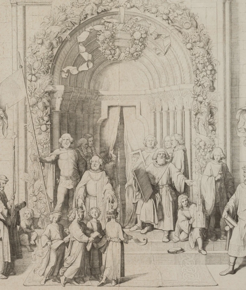 ERNST (*1830) nach SCHWIND (*1804), Die Einweihung des Münsters zu Freiburg, Sst - Bild 3 von 4