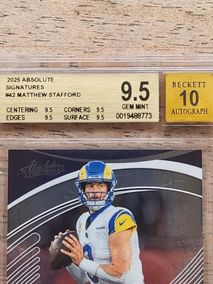 2025 Absolute Signatures Matthew Stafford #42 BGS9.5 Auto 10 | eBay