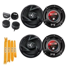 Power Acoustik Package Car-Truck Speakers 6.5" 400 Watts & 200 Watt 1" Tweeters