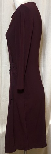 RALPH LAUREN Long Sleeve Burgundy Maroon DRESS Size 6 Faux Wrap Classic Elegant - Picture 6 of 9