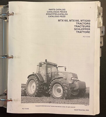 McCormick Tractor MTX155 MTX175 Parts Catalog PC7-5001 for sale online |  eBay