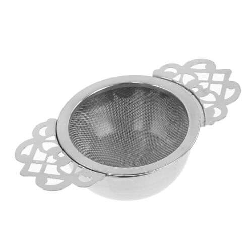 Stainless Steel Tea Strainer With Drip Bowl Double Ear Mesh Infuser FilteHFU_hg