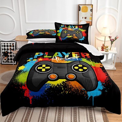 Gamer Comforter Set Twin Size for Boys Kids Game Room Decor Video Game  Gamer