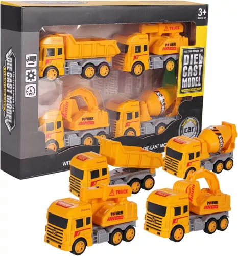 4 Stück Kinder Spielzeug Auto Geschenk Rückzug Technik Feuerwehr LKW Sanitärfahrzeug - Bild 15 von 29