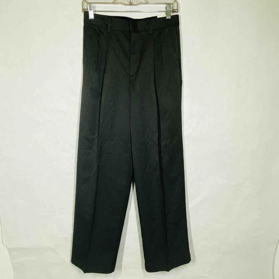 Pantalones de vestir Arrow para niños 16 gris jaspeado regular carbón plisado delantero Foto 2 de 4