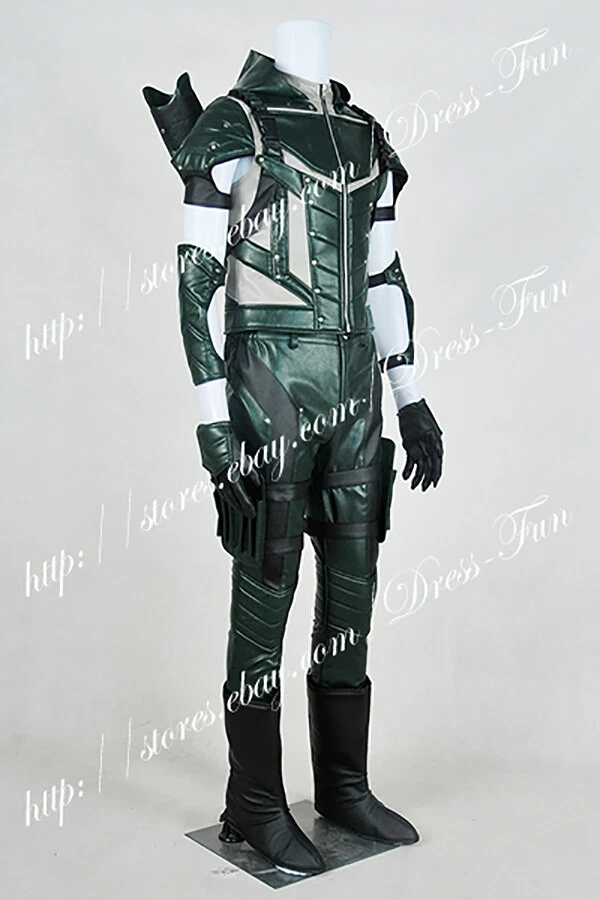Flecha Verde 4 Oliver Queen Cosplay Disfraz Verde Adulto Uniforme de Combate Conjunto Foto 3 de 4