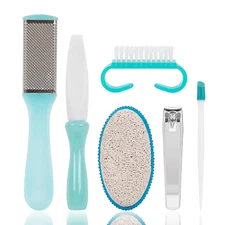 Pedicure Kit - Includes Toenail Clipper, Cuticle Pusher, Pumice Stone, Callus Re