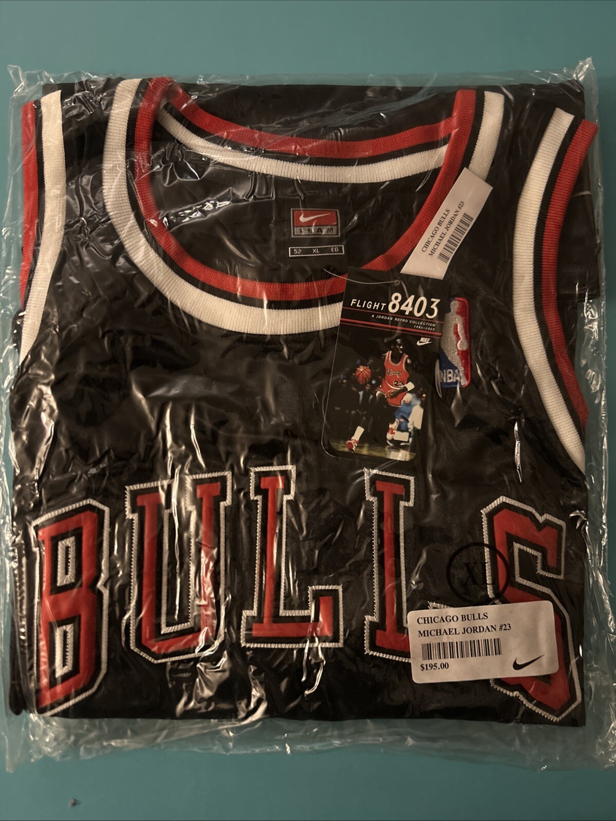 Nike Authentic Michael Jordan Chicago Bulls 23 Jersey BLACK Xl 54 Flight 8403