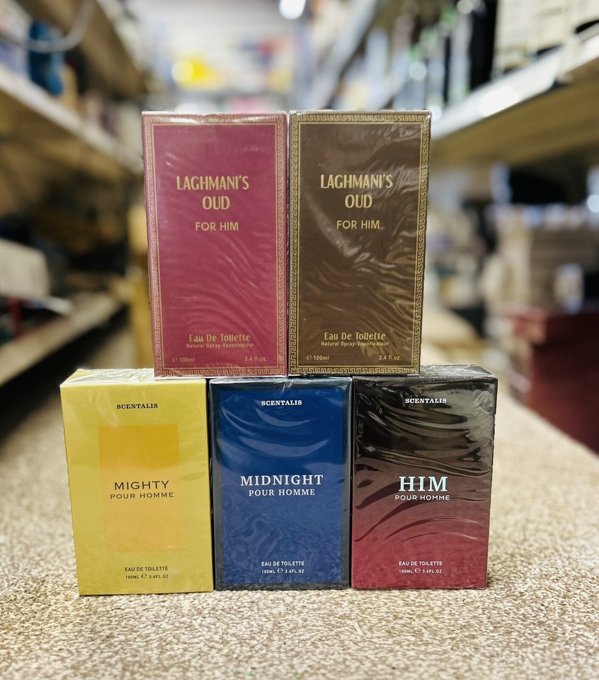 5 X Men's Aftershave Gift Set Eau De Toilette Mighty/OUD/GOLD Pour