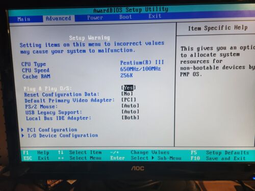 Vintage Asus P2B-VT Motherboard Combo (Intel Pentium III @ 650MHz CPU,256MB Ram) - Picture 2 of 16