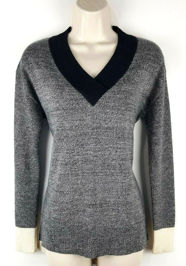 smartwool akamina long sleeve v-neck merino wool blend euc sweater