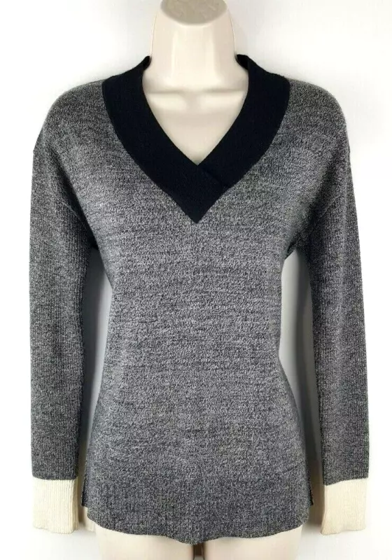 smartwool akamina long sleeve v-neck merino wool blend euc sweater