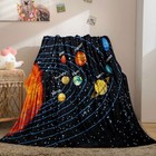 Space Galaxy Blanket Flannel Cartoon Printing Blanket Throws Child Birthday Gift