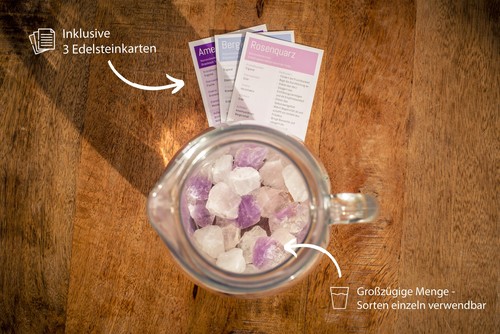 Wassersteine Premium Grundmischung | Amethyst + Bergkristall + Rosenquarz - Bild 3 von 8