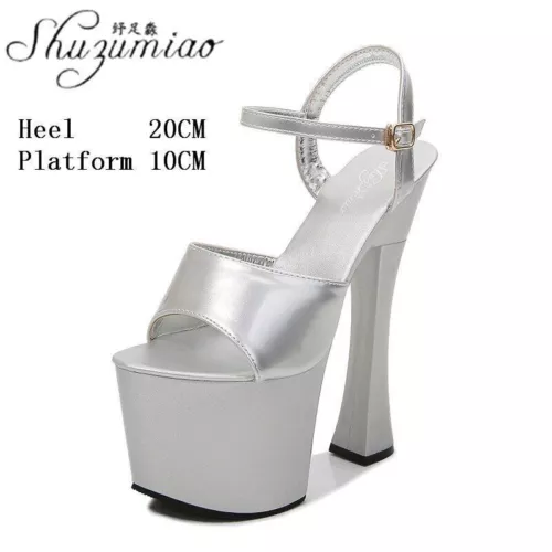 Women Platform Super High Heels Sexy Pumps Fashion Sandals Party Dance Shoes - Picture 11 of 41
