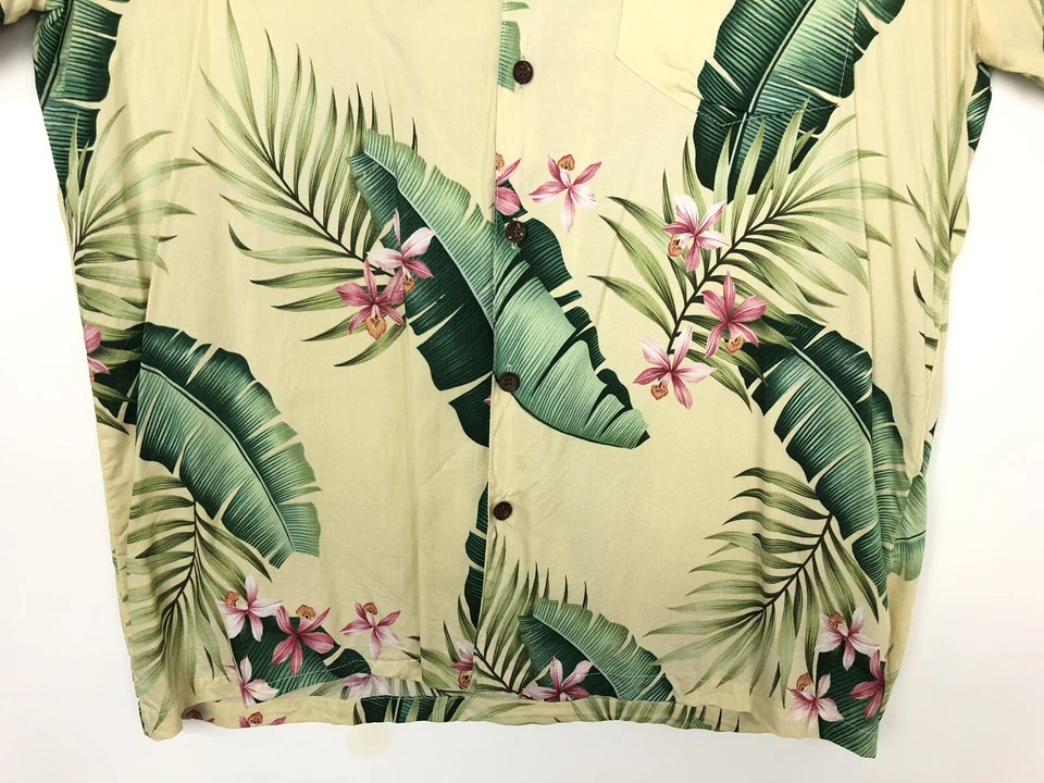 Camisa hawaiana de rayón grande para hombre de moda de jade hecha en Hawai vacaciones tropicales Foto 3 de 4