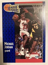 Michael Jordan 1991-1992 Fleer League Leaders Basketball Card #220 (132)