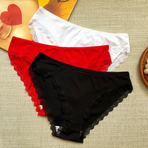 Übergröße Damen sexy Spitze atmungsaktiv Höschen Unterwäsche Mid Waist Slip 4XL - Bild 1 von 7