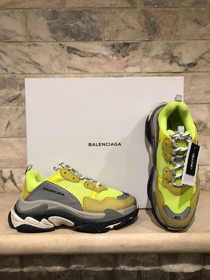 balenciaga triple s neon green womens