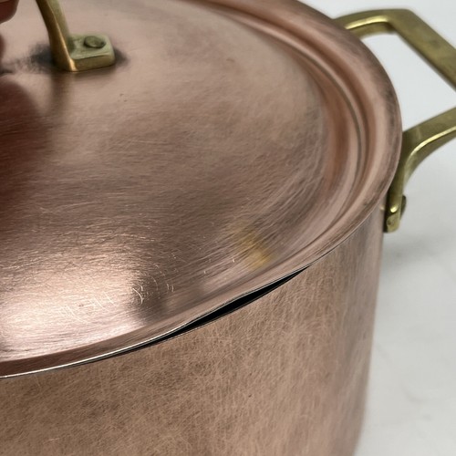 Paul Revere Limited Edition Copper 2 Quart Casserole Pan W/Lid Brass Handle - Picture 15 of 22