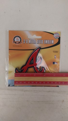 MLB Atlanta Braves Car Truck Automotive Team Heavy Duty Metal Emblem Decal - Picture 3 of 8