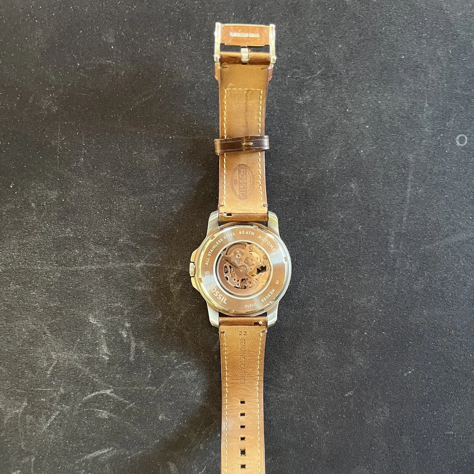 Orologio Uomo Automatico Fossil Grant ME3099 Sub 50mt in Acciaio e Pelle - Raro - Immagine 4 di 4