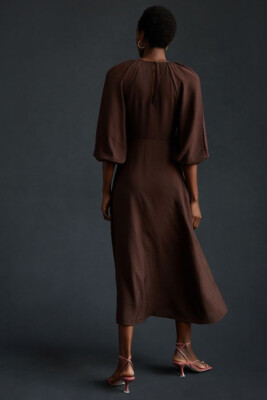 maeve deep-v ruched midi dress Maeve Sleeveless V-Neck Studded Ruched Midi Dress