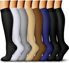 3/6 Pairs Compression Socks Knee High 20-30mmHg Graduated Mens Womens US