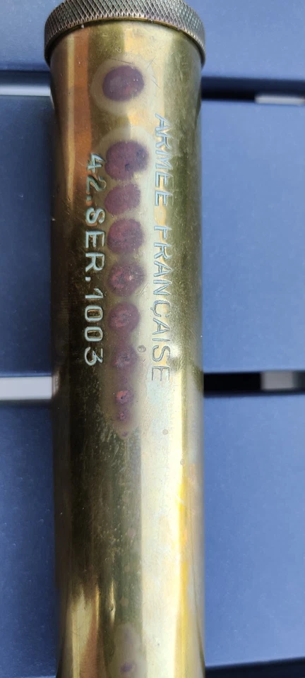 Ancienne Pompe A Huile En Laiton Armée Française - Photo 2/4