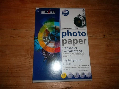Photopapier Fotopapier hochglänzend 240g/m2 ca. 20 Blatt UNICORN
