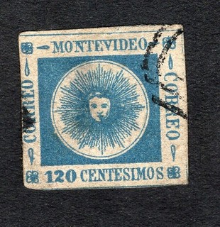Uruguay 1859 stamp Mi#17a used CV=32$
